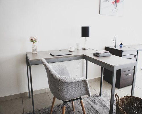 A clean and organized work environment with proper lighting